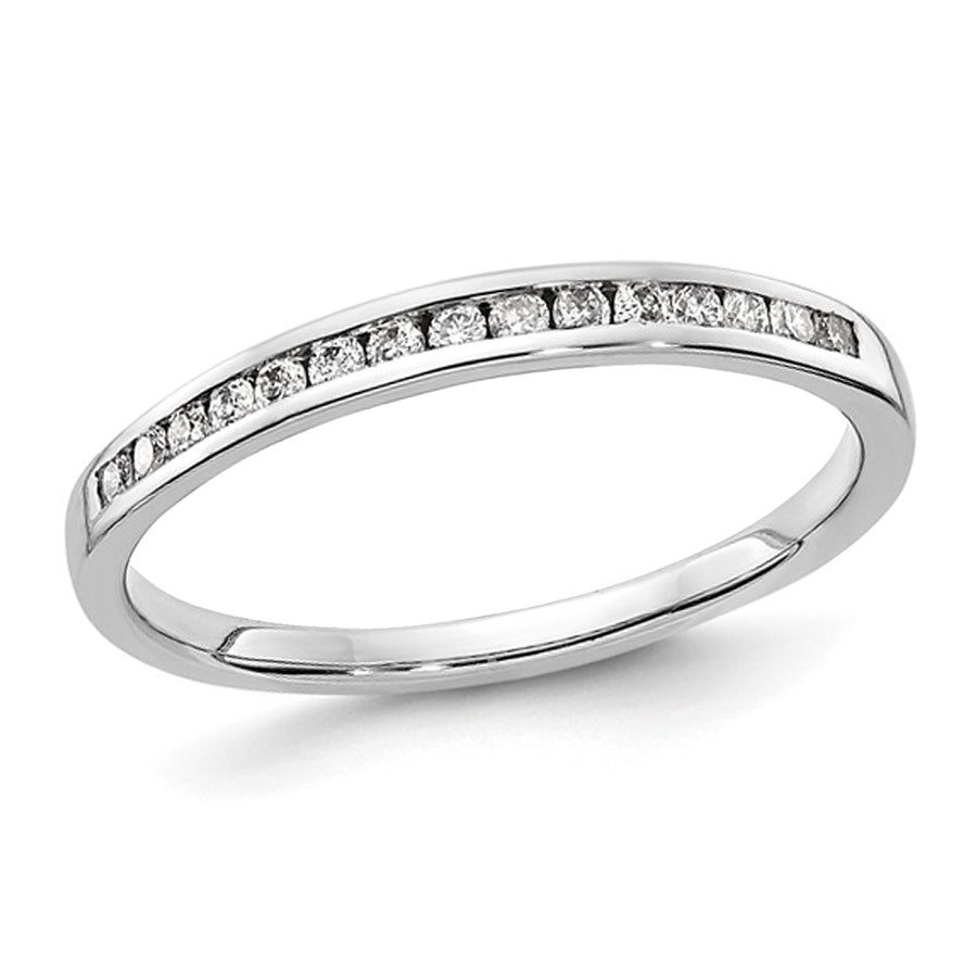 1/7 Carat (ctw) Diamond Wedding Band Ring in 14K White Gold Image 1