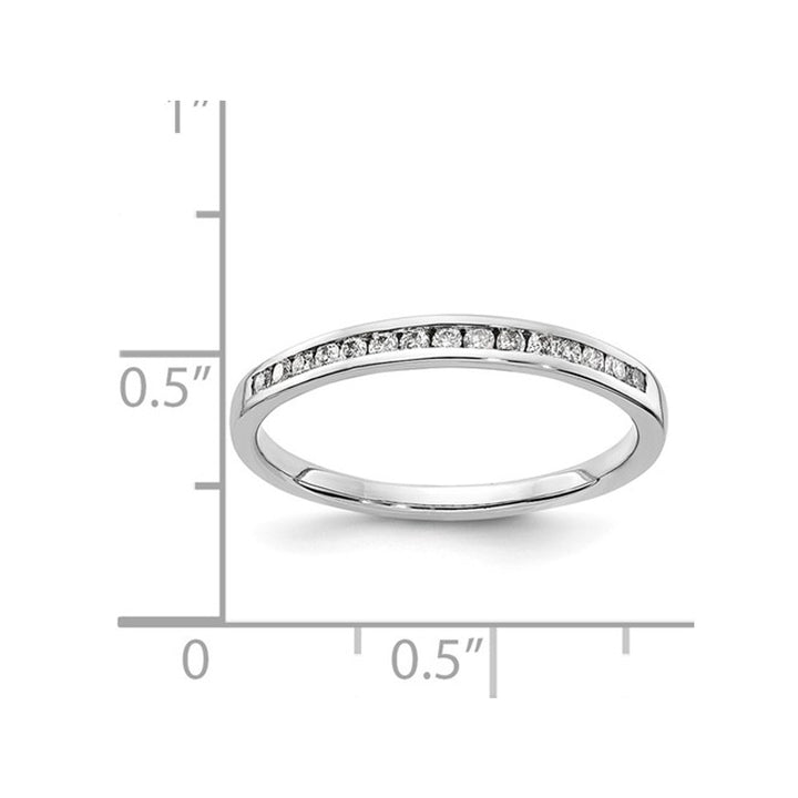 1/7 Carat (ctw) Diamond Wedding Band Ring in 14K White Gold Image 3