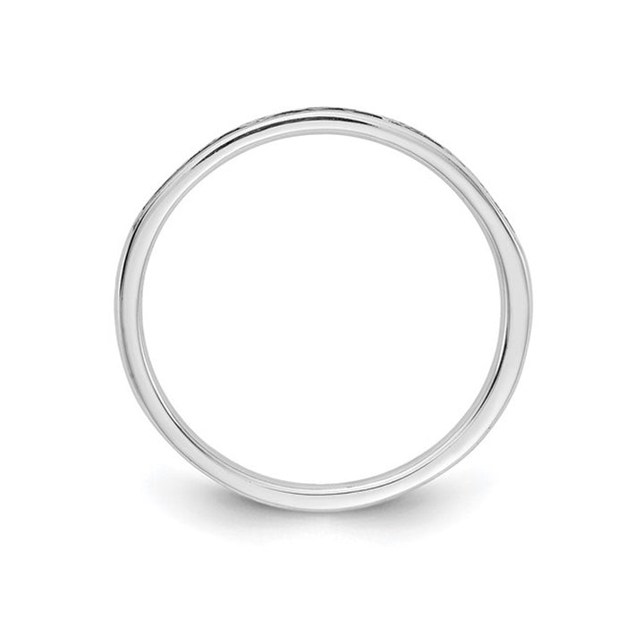 1/7 Carat (ctw) Diamond Wedding Band Ring in 14K White Gold Image 4