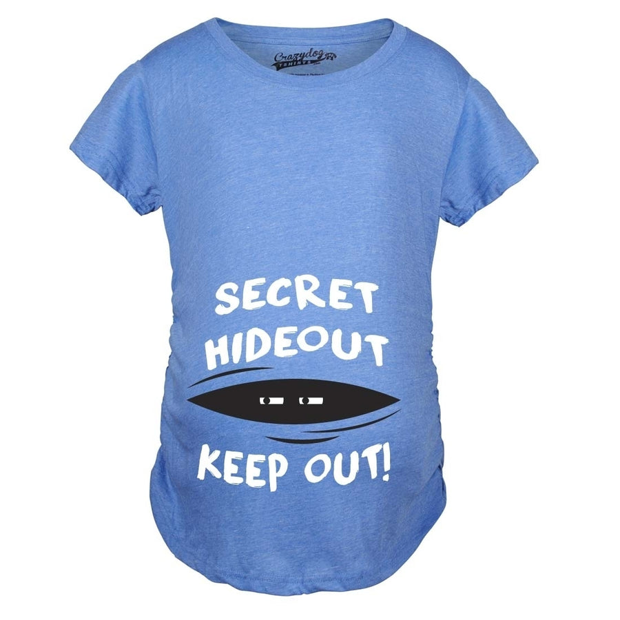 Maternity Secret Hideout Baby Peeking Maternity Shirt Funny Pregnancy Shirts Image 1