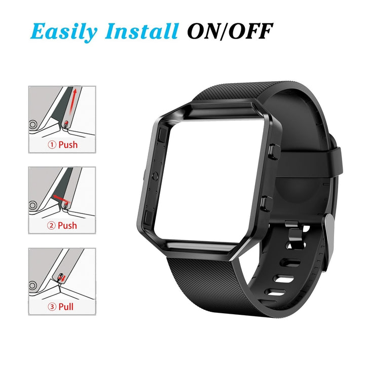 Small Replacement Strap Bands and Frame Compatible for Fitbit Blaze Smart Fitness Watch Sport Accessory Wristbands for Image 4