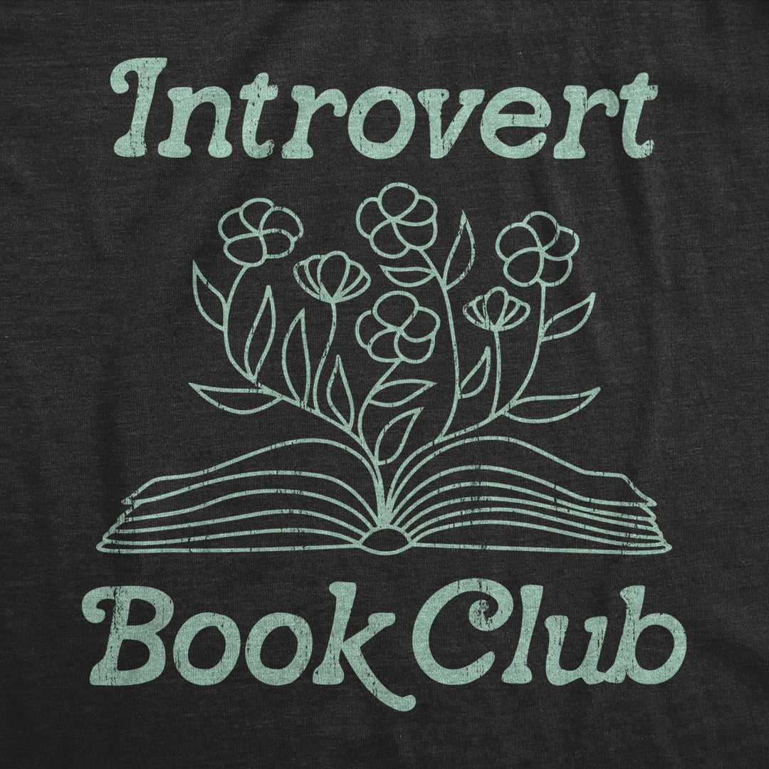 Womens Introvert Book Club T Shirt Funny Cute Book Worm Reading Lovers Tee For Ladies Image 2