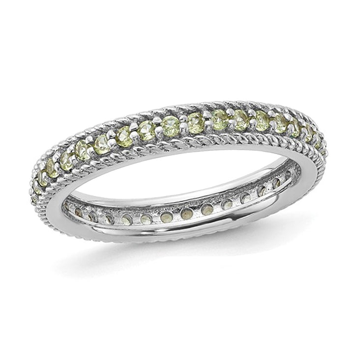 3/4 Carat (ctw) Peridot Eternity Band Ring in Sterling Silver Image 1