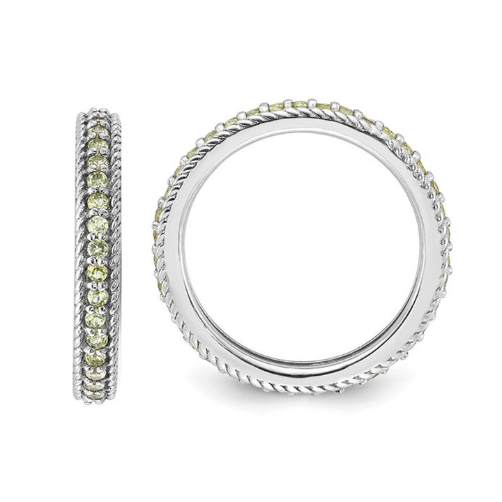 3/4 Carat (ctw) Peridot Eternity Band Ring in Sterling Silver Image 3