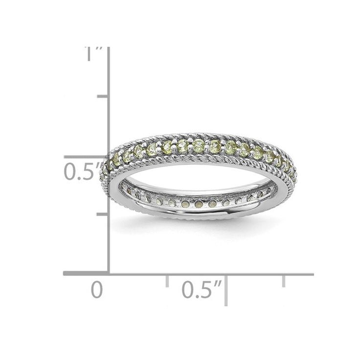 3/4 Carat (ctw) Peridot Eternity Band Ring in Sterling Silver Image 4