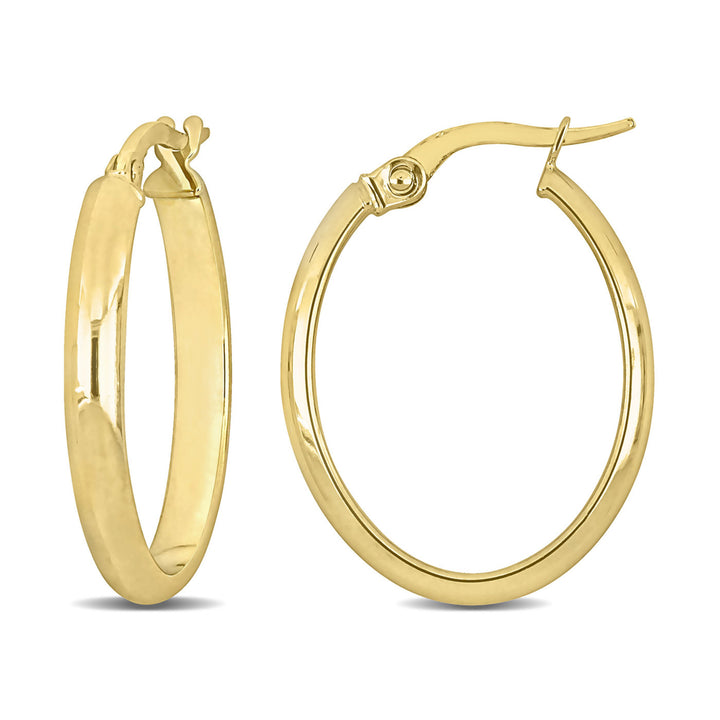 14K Yellow Gold Polished Hoop Earrings (24mm) Image 1