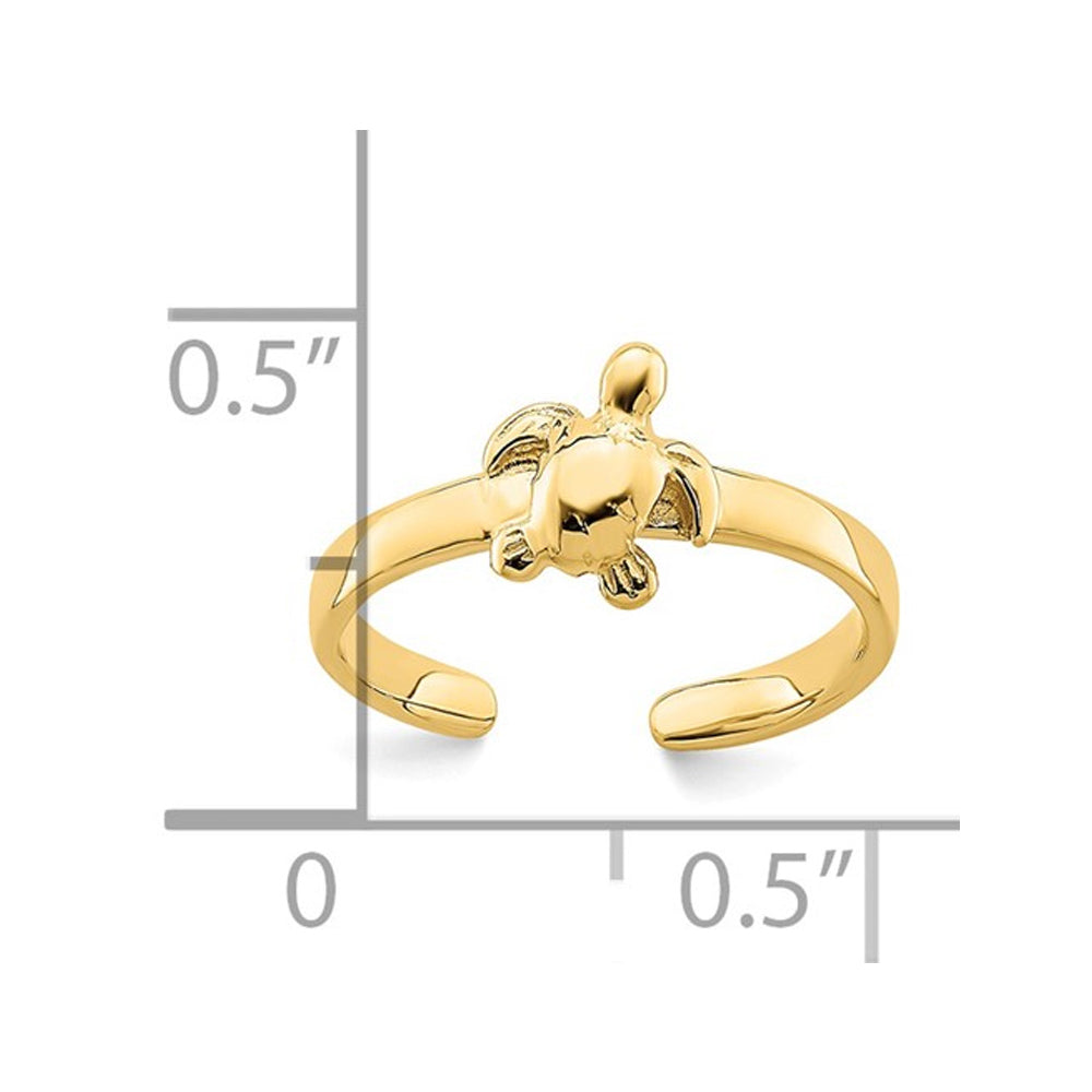 14K Yellow Gold Sea Turtle Toe Ring Image 3