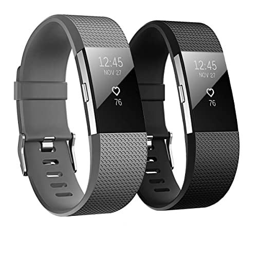 2 Pack navor Replacement Bands Bracelet Straps Wristbands Compatible for Fitbit Charge 2 for Women Men Boys Girls-Small Image 1