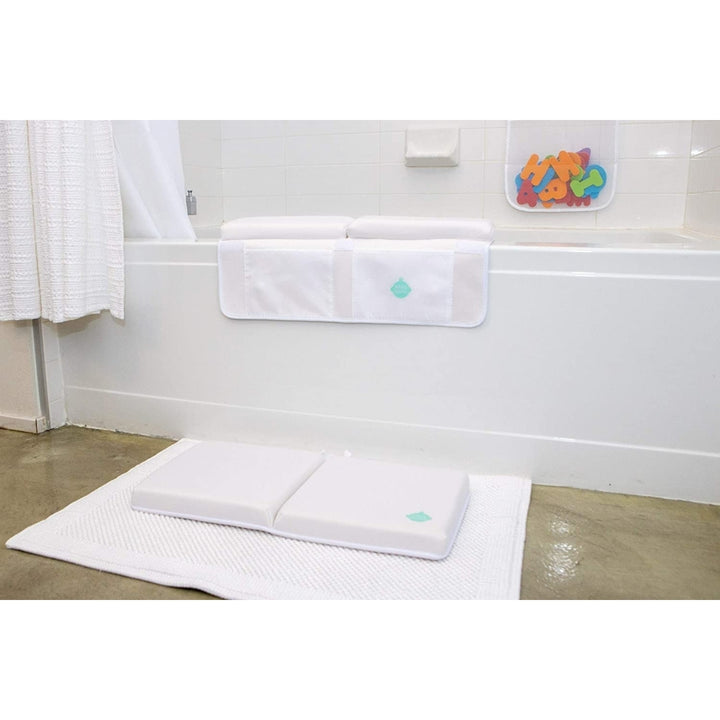 EZ 2-in-1 Baby Bath Kneeler and Elbow Rest Pad with Bath ToysWhite Image 3
