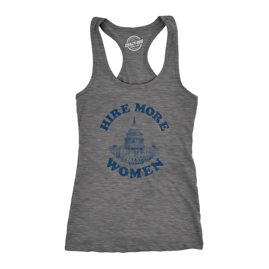 Womens Hire More Women Fitness Tank Awesome Congress Gender Equality Shirt For Ladies Image 1