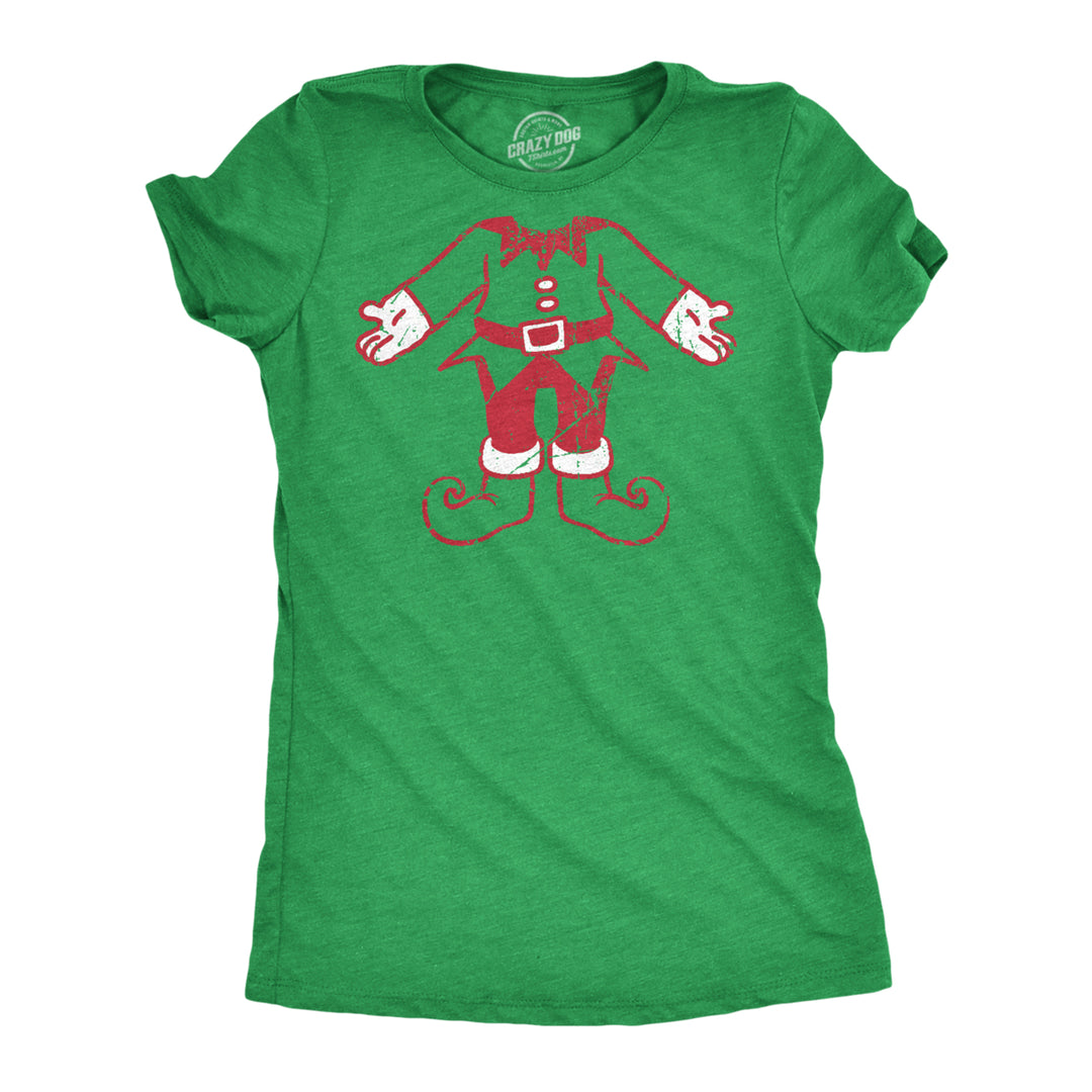 Womens Elf Body T Shirt Funny Cute Xmas Party Santas Helper Tee For Ladies Image 1