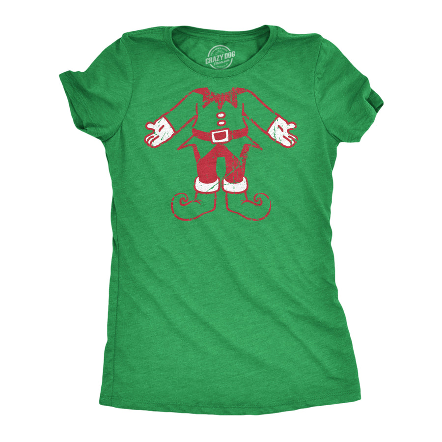 Womens Elf Body T Shirt Funny Cute Xmas Party Santas Helper Tee For Ladies Image 1