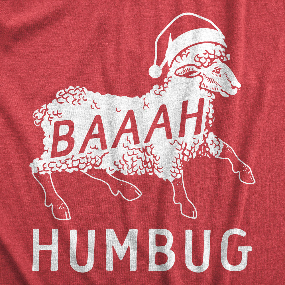 Womens Baaah Humbug T Shirt Funny Xmas Party Scrooge Sheep Tee For Ladies Image 2