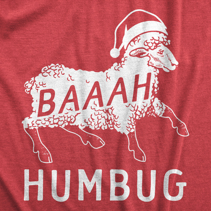 Womens Baaah Humbug T Shirt Funny Xmas Party Scrooge Sheep Tee For Ladies Image 2