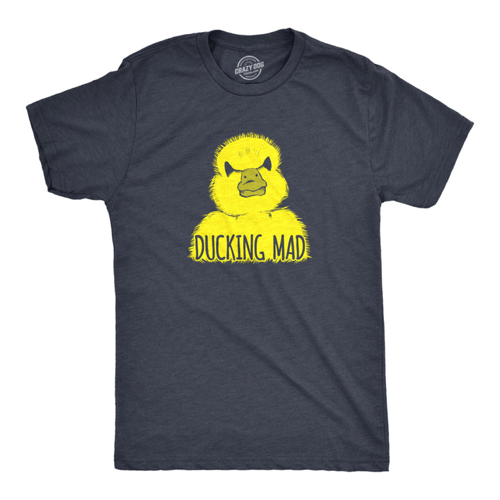 Mens Ducking Mad T Shirt Funny Angry Yellow Duck Tee For Guys Image 1