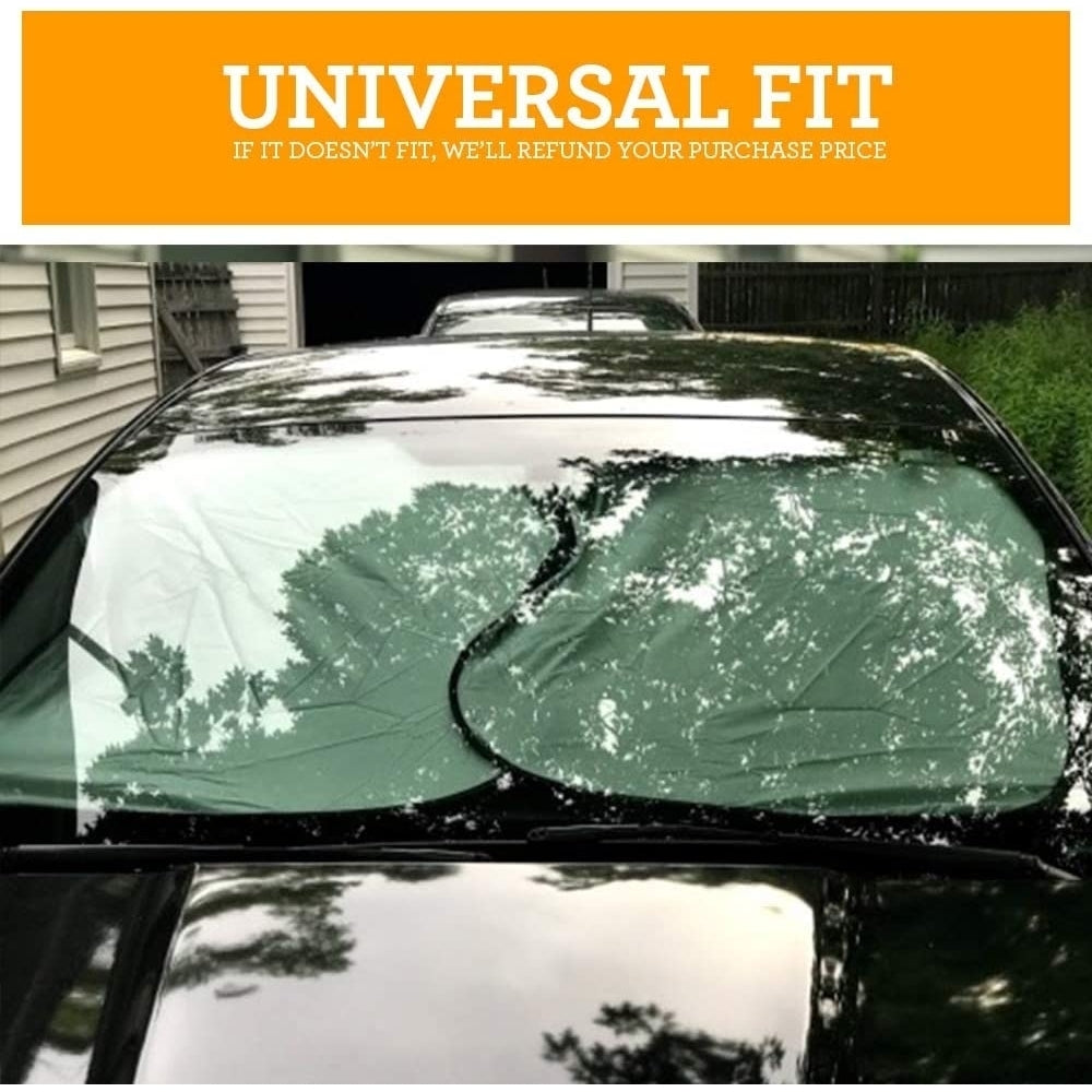 TriNova Car Sun Shade Windshield Sunshade Cover Maximum UV Protection Universal fit Easy Storage Image 3