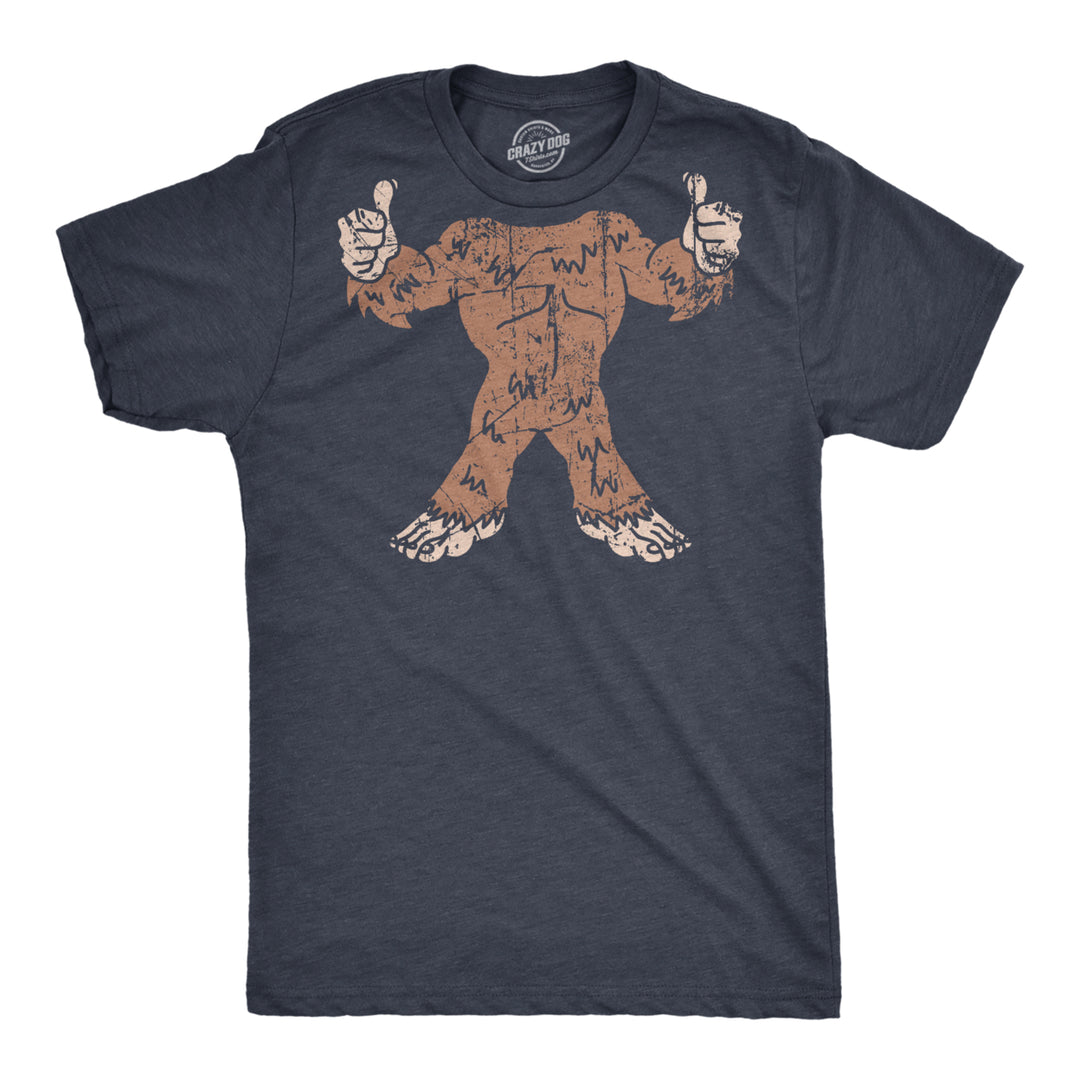 Mens Bigfoot Body T Shirt Funny Huge Hairy Sasquatch Frame Tee For Guys Image 1