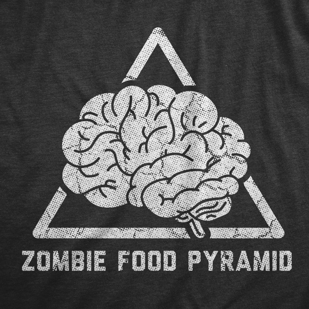 Mens Zombie Food Pyramid T Shirt Funny Undead Nutrition Tee For Guys Image 2