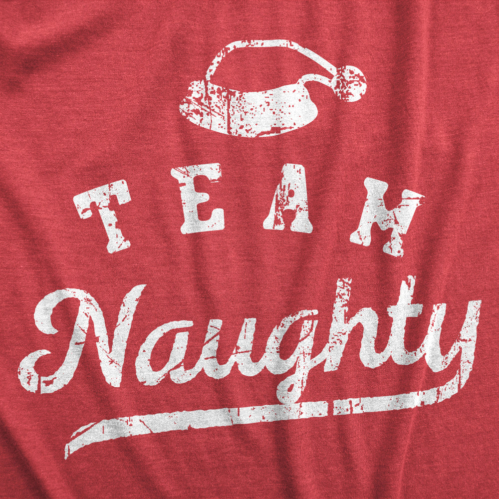 Mens Team Naughty T Shirt Funny Xmas Party Santas List Tee For Guys Image 2