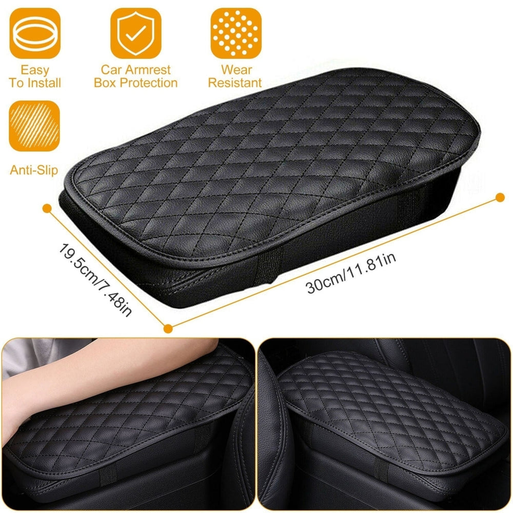 Car Armrest Pad Cover PU Leather Auto Center Console Seat Box Cover Protector Car Accessories Armrest Cushion Pad Image 2