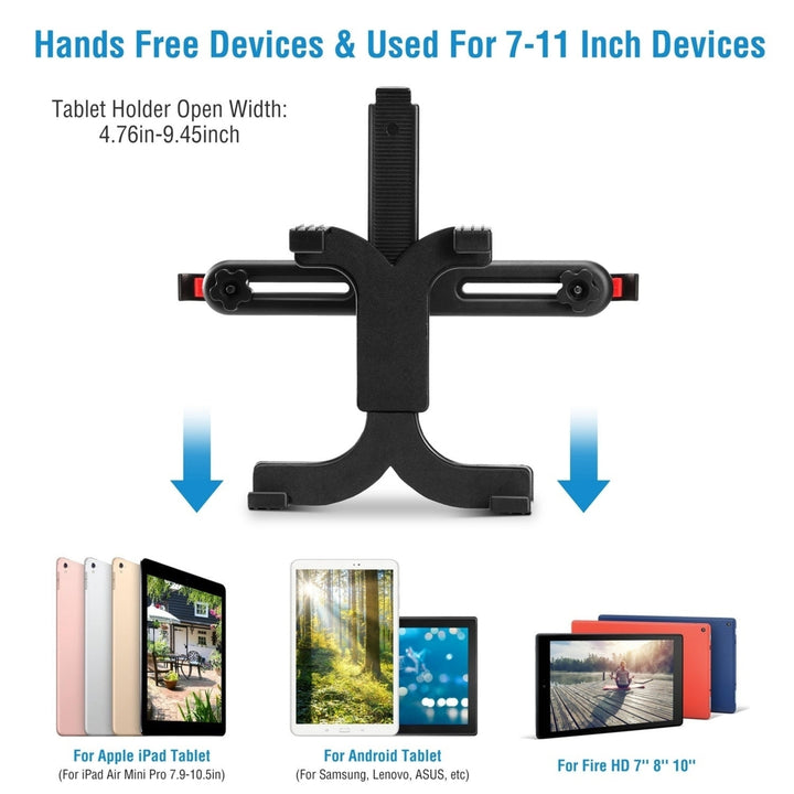 Car Headrest Tablet Mount 360 Rotation Car Tablet Holder Universal for 7-11 Inch iPad Image 9