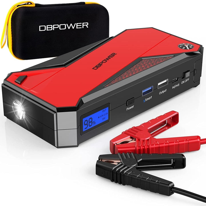 Portable Power Pack for Up to 7.2L Gas and 5.5L Diesel Engines12V Auto Battery Booster with LCD DisplayCompassLED Light Image 9