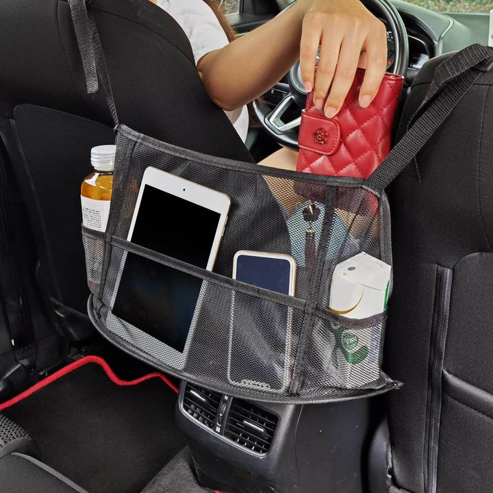 Car Net Pocket Handbag Holder Car Storage Netting Pouch Seat Side Storage Mesh Organizers Bag Image 10