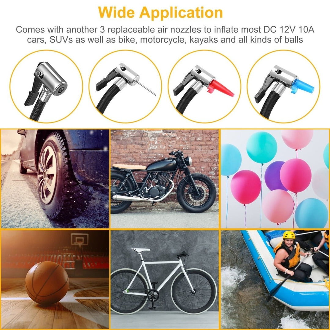 Car Tire Air Pump Portable Air Compressor Pump DC 12V Car Tire Inflator Pump For Bicycle Motorcycle with Pointer Image 4