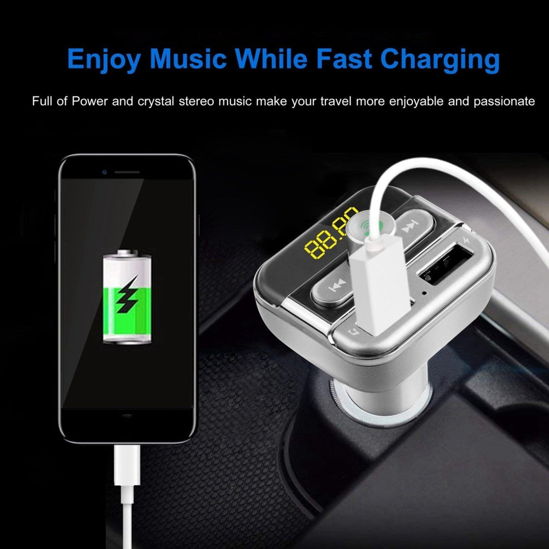 Car Wireless FM Transmitter 3.4A Dual USB Charge Hands-free Call Car MP3 Player Image 6