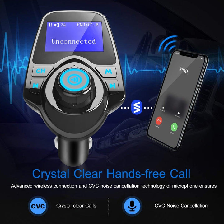 Car Wireless FM Transmitter MP3 Player Hand-Free Call USB Charger AUX Input Image 4