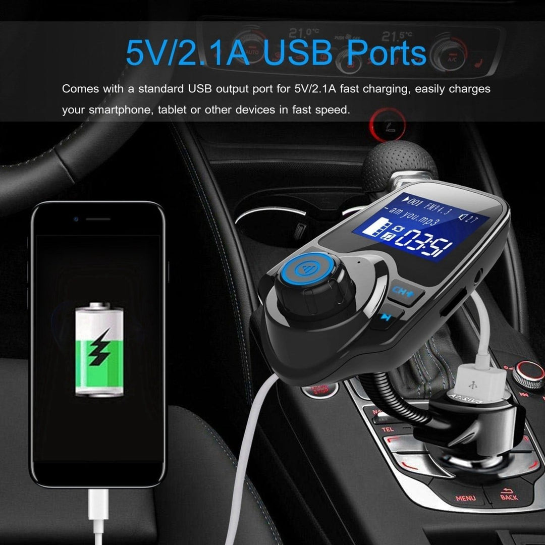 Car Wireless FM Transmitter Fast USB Charge Hands-free Call Car MP3 Player AUX Input Image 4