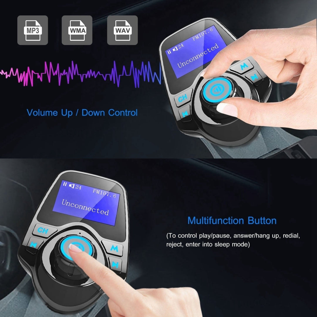 Car Wireless FM Transmitter MP3 Player Hand-Free Call USB Charger AUX Input Image 7