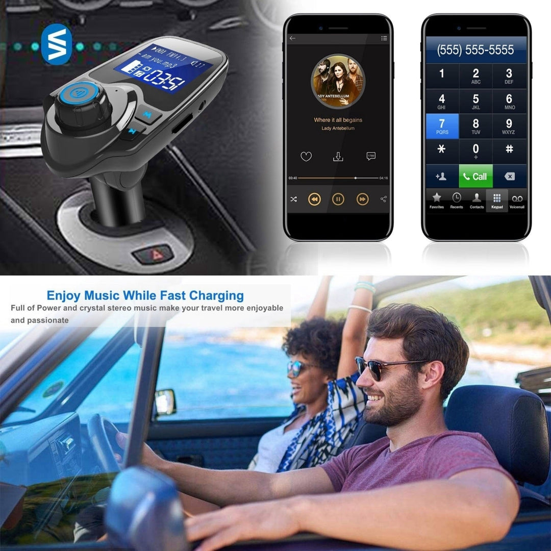 Car Wireless FM Transmitter MP3 Player Hand-Free Call USB Charger AUX Input Image 8