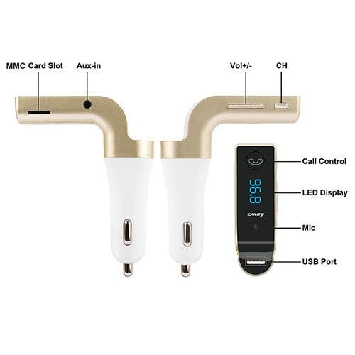 Car Wireless FM Transmitter USB Charger Hands-free Call MP3 Player MMC Card Reading Aux-in LCD Display Image 8