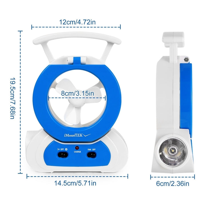 Desk Cooling Fan with 180 Adjustable LED Lamp Baby Stroller Fan Emergency Flashlight Torch Image 11