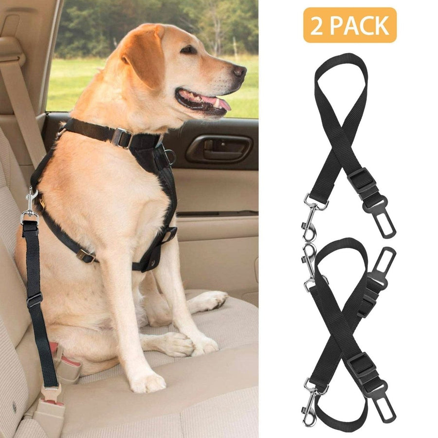 2Pcs Pet Dog Seat Belt Leash Adjustable Pet Dog Cat Safety Leads Harness Image 1