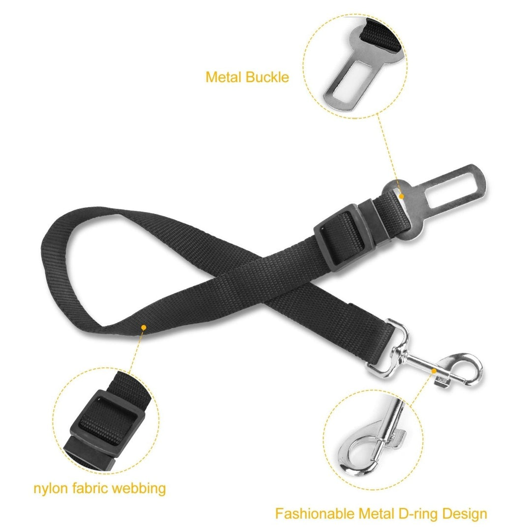 2Pcs Pet Dog Seat Belt Leash Adjustable Pet Dog Cat Safety Leads Harness Image 2