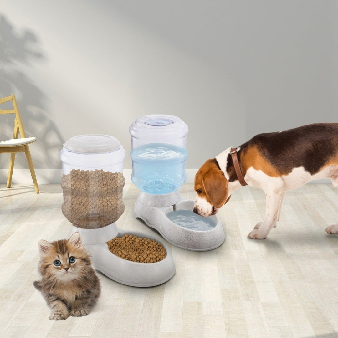 3.5L 1Gal Pet Water Dispenser Self-Dispensing Gravity Pets Water Feeder Automatic Pet Waterer Cat Dog Image 8