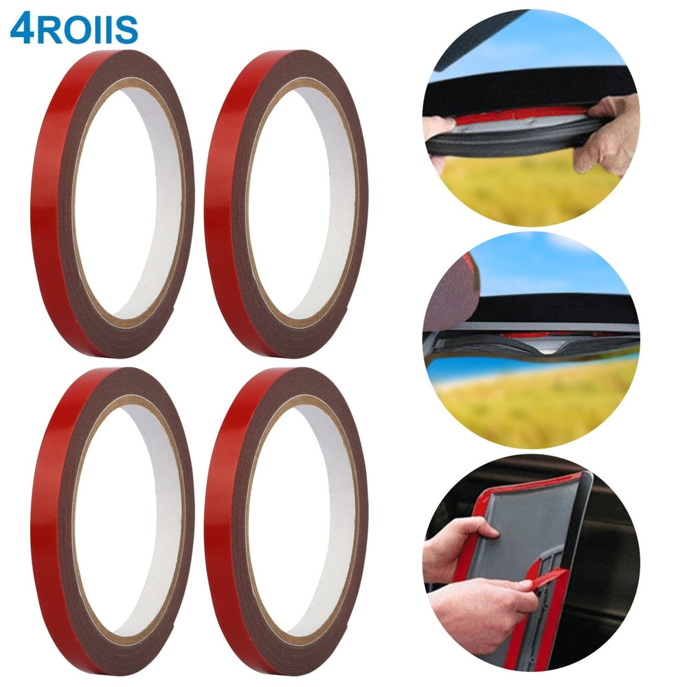 4 Rolls Car Double Sided Tapes Heavy Duty Double Sided Foam Tapes Strong Mounting Adhesive Tapes Image 2