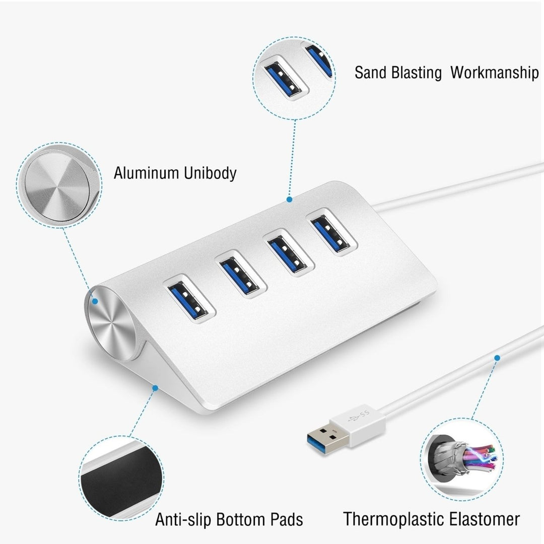 4 Ports USB3.0 Hub 5Gbps USB3.0 Aluminum Expansion Hub Splitter File Video Date Reader Transmission Image 8