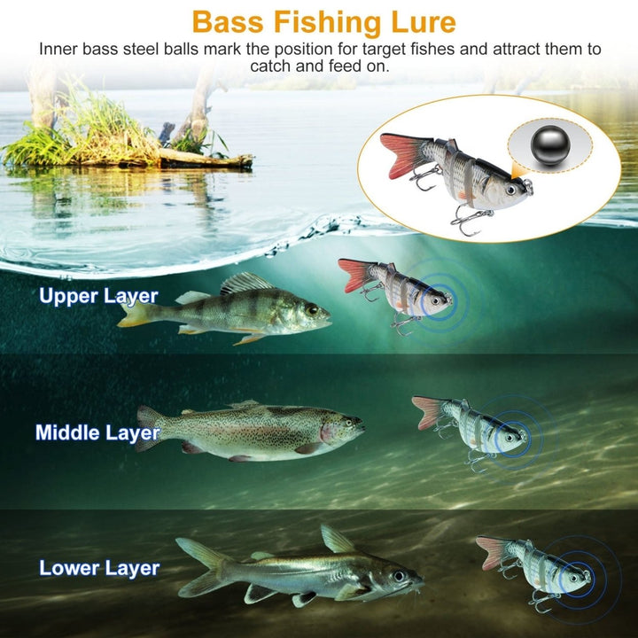 4Pcs 10cm 20g Bass Fishing Lure 6 Segment Multi Jointed Lifelike Fish Lures Sinking Wobbler Image 4