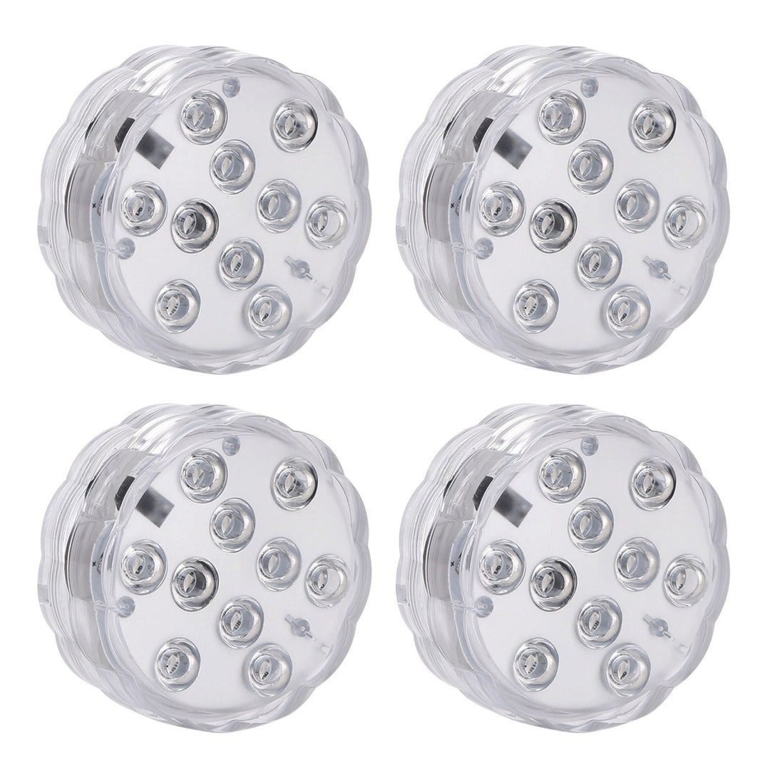 4Pcs Submersible RGB LED Lights IP68 Waterproof Underwater Color Changing Lamps Remote Control Image 10