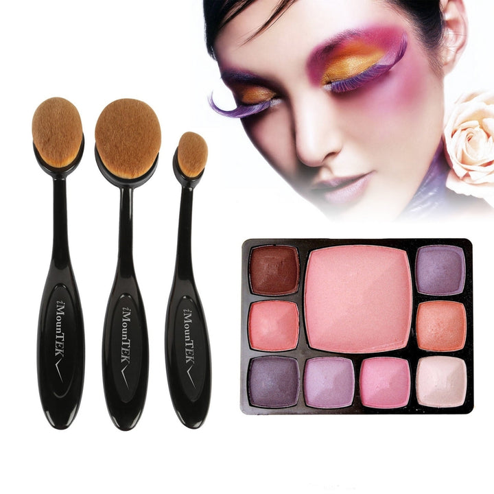 10-PCS Oval-Shaped Makeup Brush Set Image 4