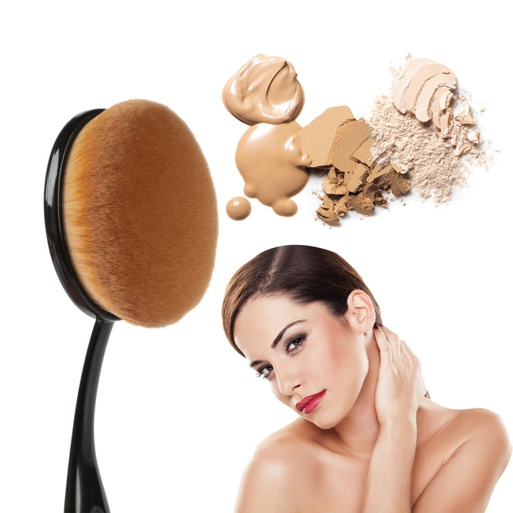 10-PCS Oval-Shaped Makeup Brush Set Image 4