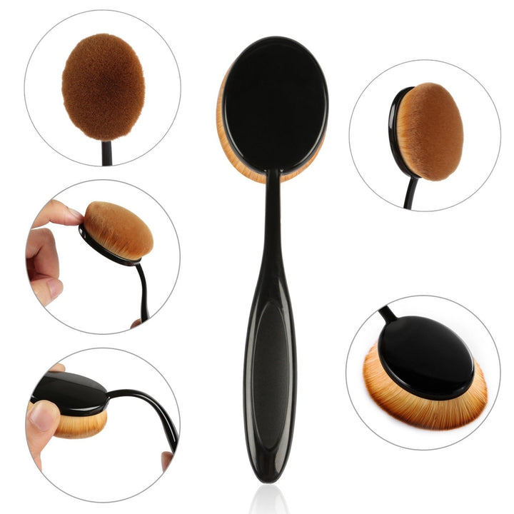 10-PCS Oval-Shaped Makeup Brush Set Image 8