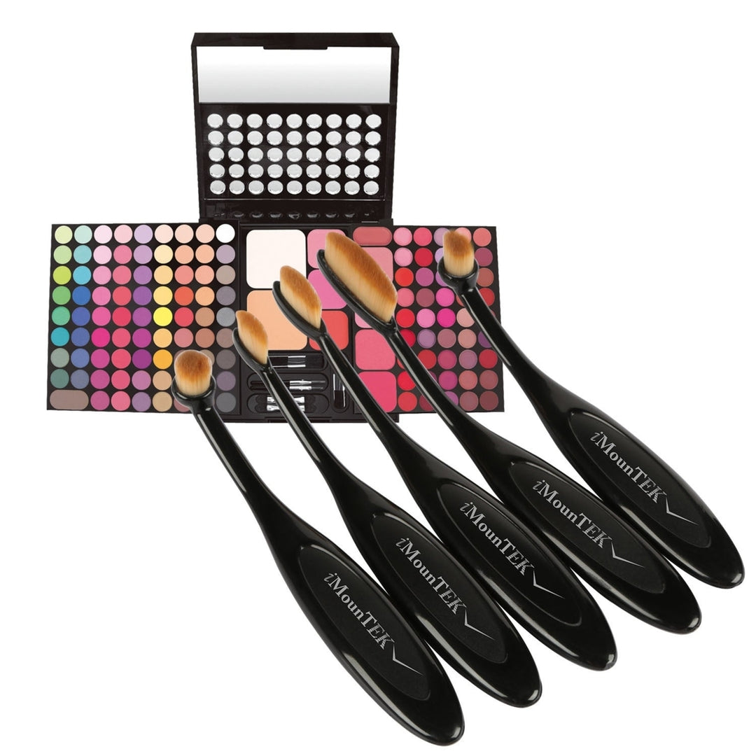 10-PCS Oval-Shaped Makeup Brush Set Image 9