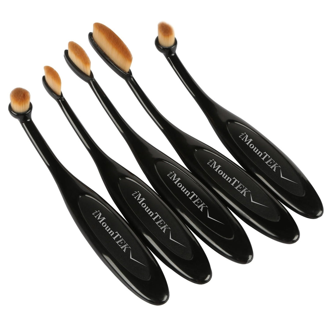 10-PCS Oval-Shaped Makeup Brush Set Image 10