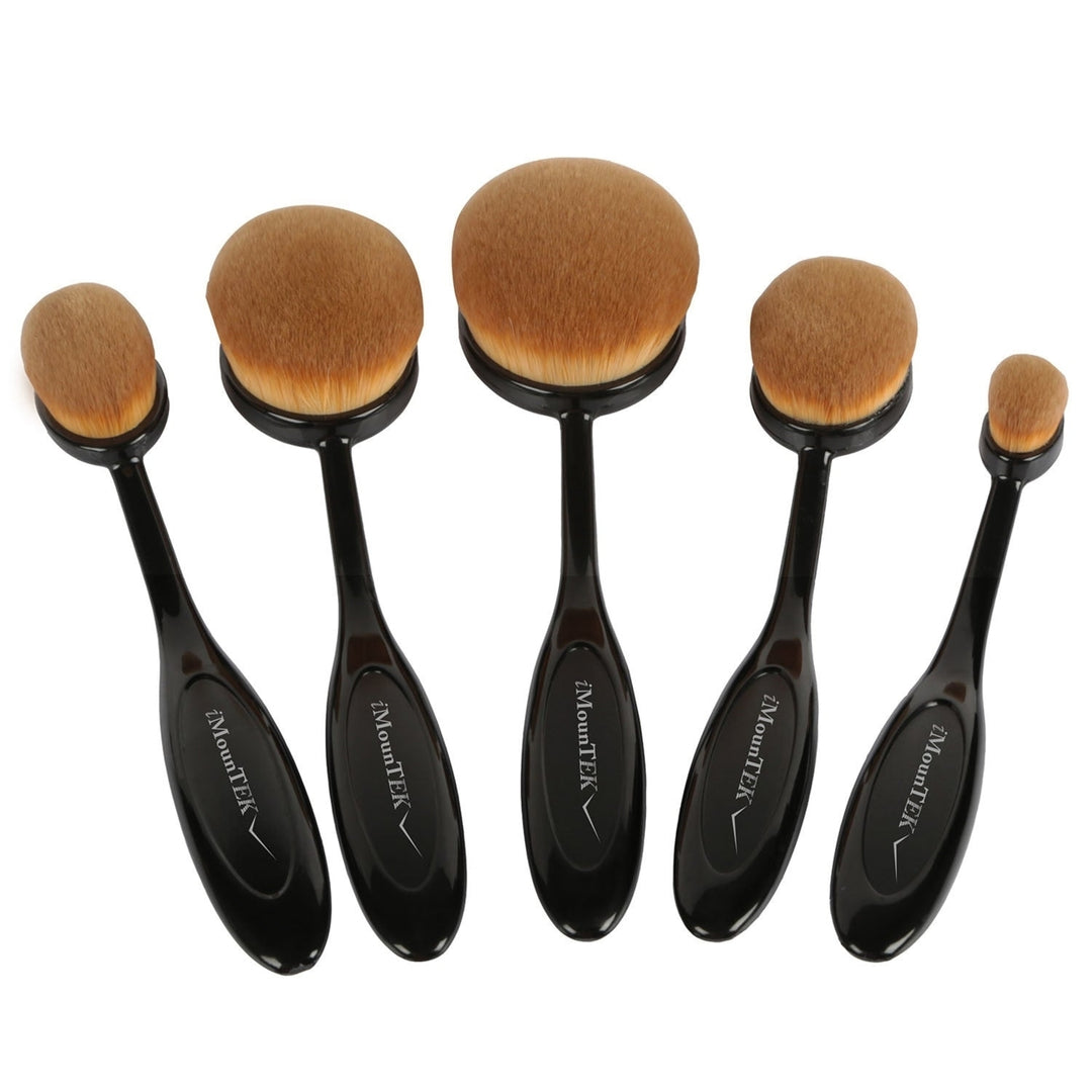 10-PCS Oval-Shaped Makeup Brush Set Image 11