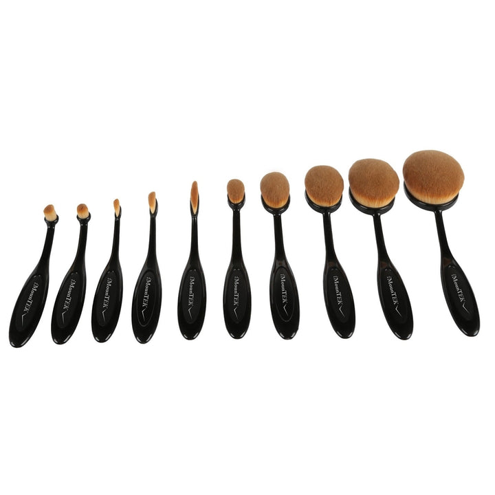 10-PCS Oval-Shaped Makeup Brush Set Image 12