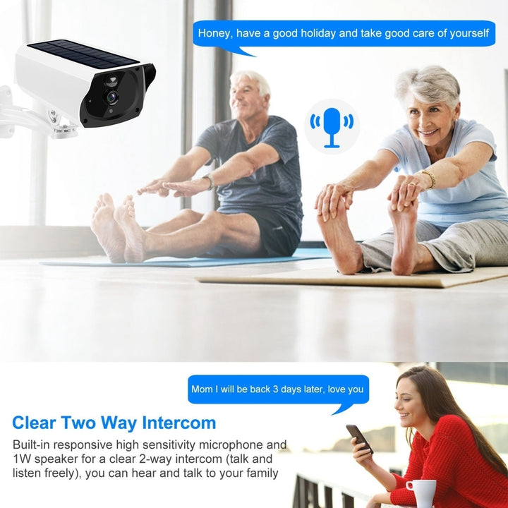 1080P Solar Powered WiFi IP Camera Two-Way Intercom Security Surveillance Camera Image 4